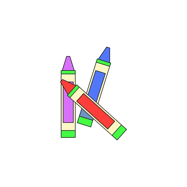 Kreslené pastelka hračky barevné ikony. Znaky a symboly, které lze použít pro web, logo, mobilní aplikace, Ui, Ux — Stockový vektor