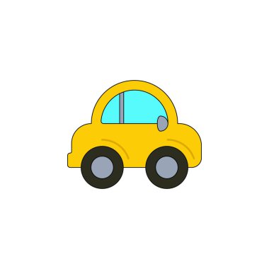 çizgi film araba oyuncak renkli simge. İşaret ve sembolleri kullanılan web, logo, mobil uygulaması, kullanıcı arabirimi, Ux için