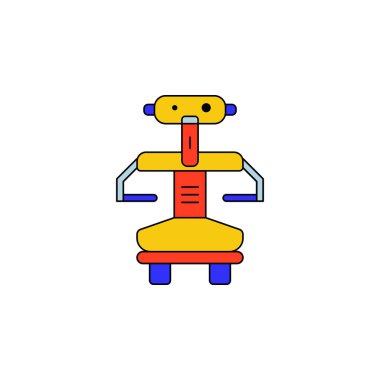 çizgi film robot oyuncak renkli simge. İşaret ve sembolleri kullanılan web, logo, mobil uygulaması, kullanıcı arabirimi, Ux için