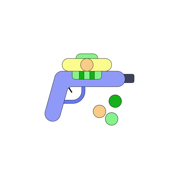 Cartone animato pistola giocattolo icona colorata. Segni e simboli possono essere utilizzati per il web, logo, app mobile, UI, UX — Vettoriale Stock
