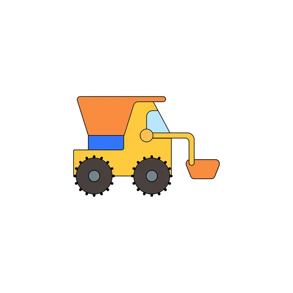 Cartoon truck leksak färgade ikonen. Tecken och symboler kan användas för webb, logotyp, mobilapp, Ui, Ux — Stock vektor