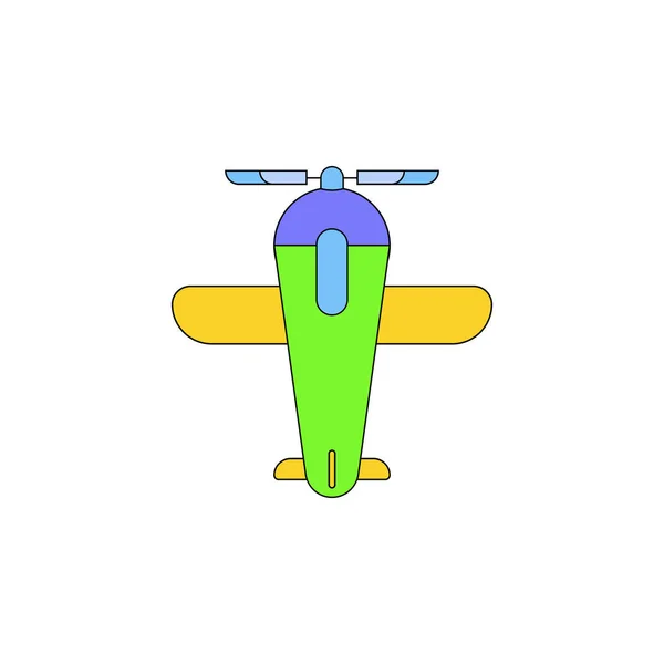 Dessin animé avion jouet icône de couleur. Signes et symboles peuvent être utilisés pour le web, logo, application mobile, UI, UX — Image vectorielle