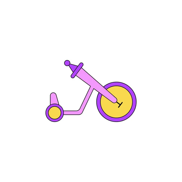 Juguete de la bici de dibujos animados icono de color. Los signos y símbolos se pueden utilizar para la web, logotipo, aplicación móvil, interfaz de usuario, UX — Vector de stock