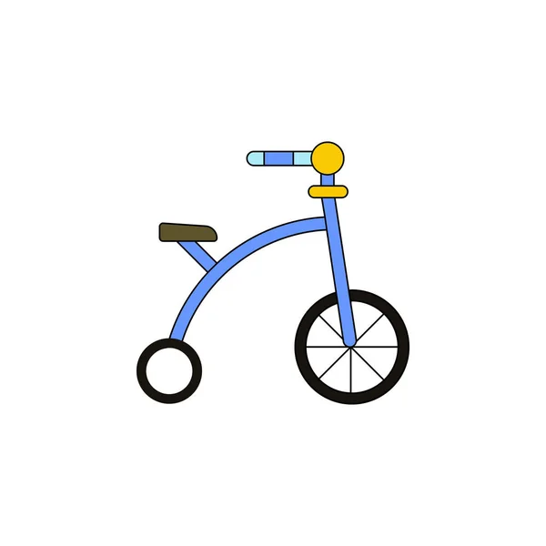 Juguete de la bici de dibujos animados icono de color. Los signos y símbolos se pueden utilizar para la web, logotipo, aplicación móvil, interfaz de usuario, UX — Archivo Imágenes Vectoriales