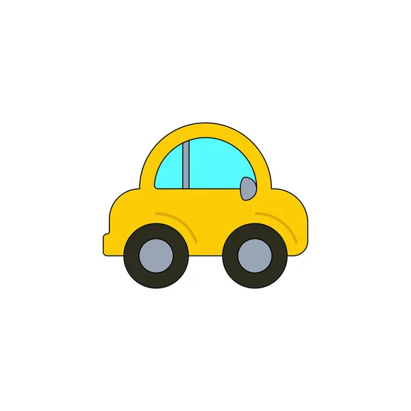 Dibujos animados coche juguete icono de color. Los signos y símbolos se pueden utilizar para la web, logotipo, aplicación móvil, interfaz de usuario, UX — Vector de stock