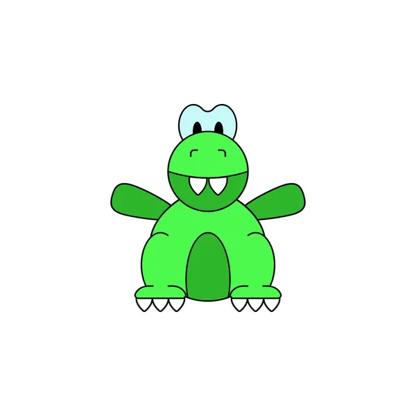 Dibujos animados dinosaurio juguete icono de color. Los signos y símbolos se pueden utilizar para la web, logotipo, aplicación móvil, interfaz de usuario, UX — Vector de stock