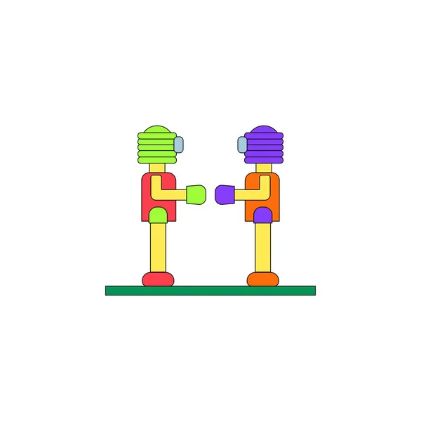 Kreslený robot hračka barevné ikony. Znaky a symboly, které lze použít pro web, logo, mobilní aplikace, Ui, Ux — Stockový vektor