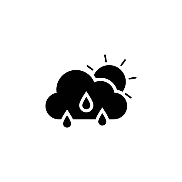 Nube de lluvia e icono del sol. Elemento de ilustración meteorológica. Los signos y símbolos se pueden utilizar para la web, logotipo, aplicación móvil, interfaz de usuario, UX — Archivo Imágenes Vectoriales
