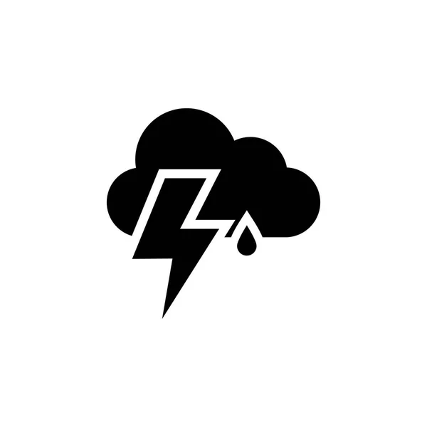 Nube de lluvia e icono de luz. Elemento de ilustración meteorológica. Los signos y símbolos se pueden utilizar para la web, logotipo, aplicación móvil, interfaz de usuario, UX — Vector de stock