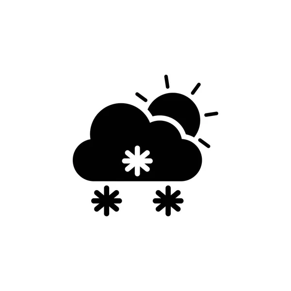 Nube de nieve y el icono del sol. Elemento de ilustración meteorológica. Los signos y símbolos se pueden utilizar para la web, logotipo, aplicación móvil, interfaz de usuario, UX — Vector de stock