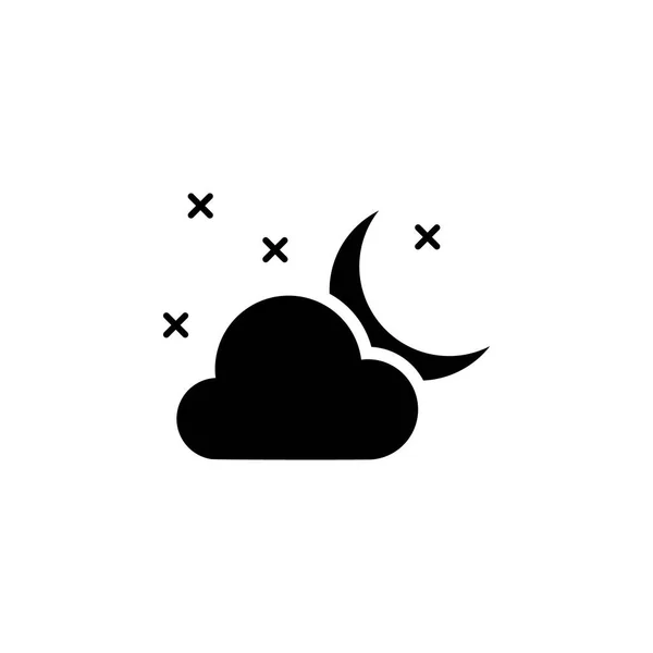 스타, 구름과 달 아이콘입니다. 날씨 그림의 요소입니다. 징후 및 기호 웹, 로고, Ui, Ux, 모바일 응용 프로그램에 사용할 수 있습니다. — 스톡 벡터