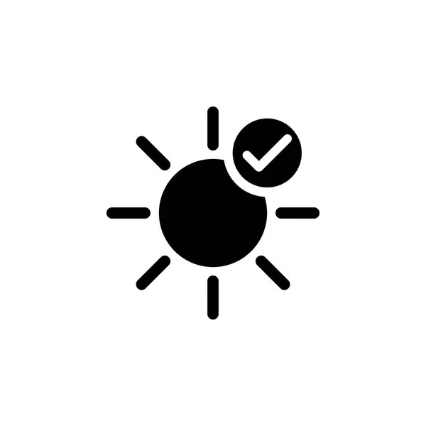 Sun check plus icon. Element of weather illustration. Signs and symbols can be used for web, logo, mobile app, UI, UX — Stock Vector