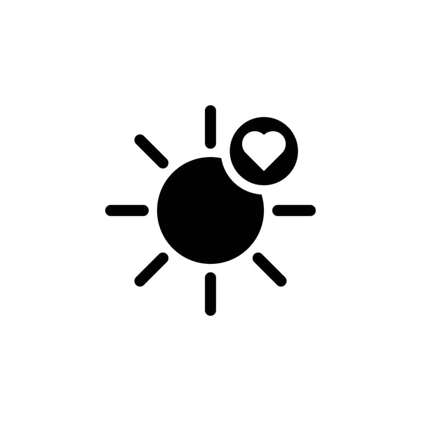 Sun heart icon. Element of weather illustration. Signs and symbols can be used for web, logo, mobile app, UI, UX — Stock Vector