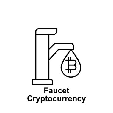 bitcoin musluk anahat simgesi. Öğe bitcoin illüstrasyon simgeler. İşaret ve sembolleri kullanılan web, logo, mobil uygulaması, kullanıcı arabirimi, Ux için