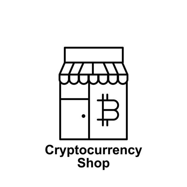 Bitcoin-Shop umreißen Symbol. Element der Bitcoin-Symbole. Zeichen und Symbole können für Web, Logo, mobile App, ui, ux verwendet werden — Stockvektor