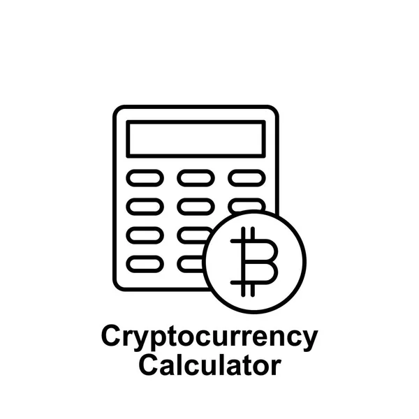 Umrisse des Bitcoin-Rechners. Element der Bitcoin-Symbole. Zeichen und Symbole können für Web, Logo, mobile App, ui, ux verwendet werden — Stockvektor