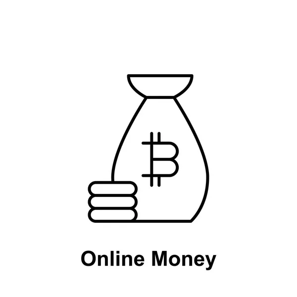 Bitcoin Online-Geld umreißen Symbol. Element der Bitcoin-Symbole. Zeichen und Symbole können für Web, Logo, mobile App, ui, ux verwendet werden — Stockvektor