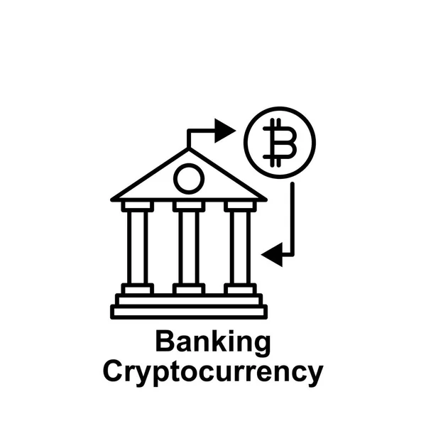 Bitcoin-Banking Online-Umriss-Symbol. Element der Bitcoin-Symbole. Zeichen und Symbole können für Web, Logo, mobile App, ui, ux verwendet werden — Stockvektor