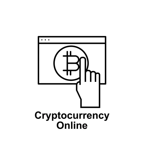 Bitcoin online webbsida disposition ikonen. Element av bitcoin illustration ikoner. Tecken och symboler kan användas för webb, logotyp, mobilapp, Ui, Ux — Stock vektor