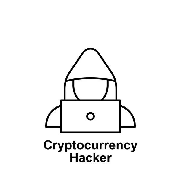 Bitcoin-Hacker umreißen Symbol. Element der Bitcoin-Symbole. Zeichen und Symbole können für Web, Logo, mobile App, ui, ux verwendet werden — Stockvektor