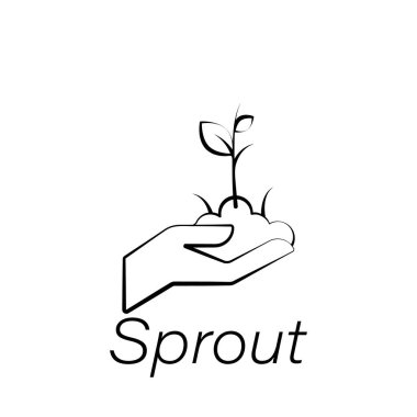 El çizin simgesi. Tarım illüstrasyon simgeleri unsuru. İşaretler ve semboller Web, logo, mobil uygulama, ui, UX için kullanılabilir