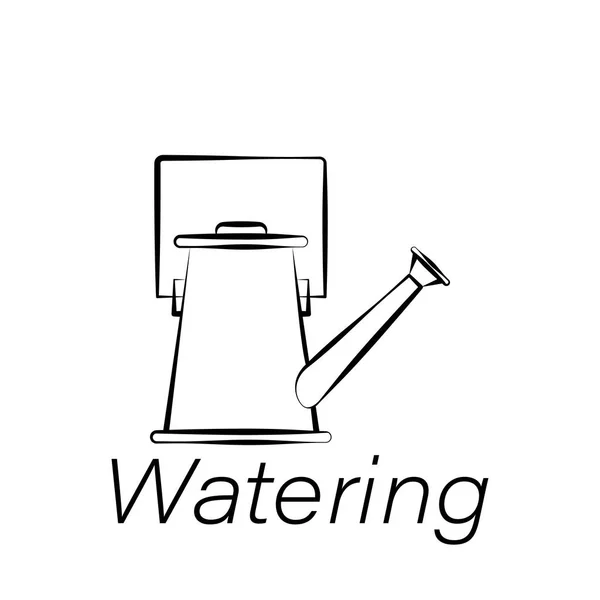 Molhando mão desenhar ícone. Elemento de ícones de ilustração agrícola. Sinais e símbolos podem ser usados para web, logotipo, aplicativo móvel, UI, UX —  Vetores de Stock