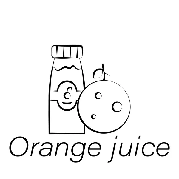 Orange Juice hand draw icoon. Element van de landbouw illustratie iconen. De tekens en de symbolen kunnen voor web, embleem, mobiele app, ui, UX worden gebruikt — Stockvector