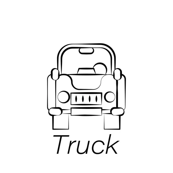 Camion main dessiner icône. Élément des icônes d'illustration agricole. Signes et symboles peuvent être utilisés pour le web, logo, application mobile, UI, UX — Image vectorielle