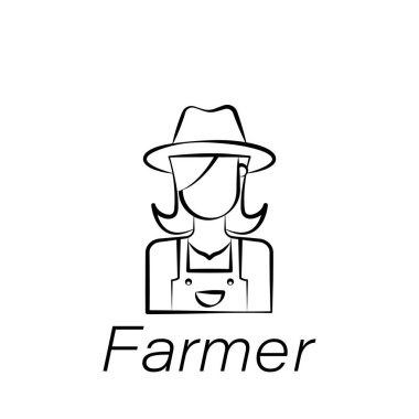 çiftçi el çizmek simgesi. Tarım illüstrasyon simgeleri unsuru. İşaretler ve semboller Web, logo, mobil uygulama, ui, UX için kullanılabilir