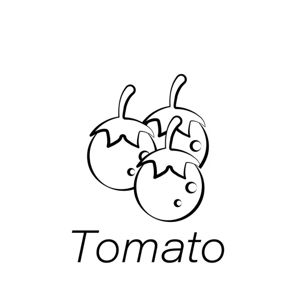 Tomate mano dibujar icono. Elemento de iconos de ilustración agrícola. Los signos y símbolos se pueden utilizar para la web, logotipo, aplicación móvil, interfaz de usuario, UX — Archivo Imágenes Vectoriales