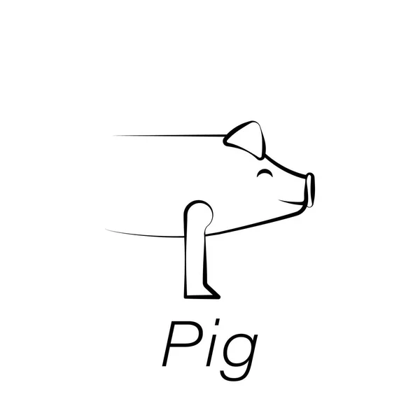 Ikona rysowania dłoni świni. Element rolnictwa ikony ilustracji. Znaki i symbole mogą być używane do Internetu, logo, aplikacji mobilnej, UI, UX — Wektor stockowy