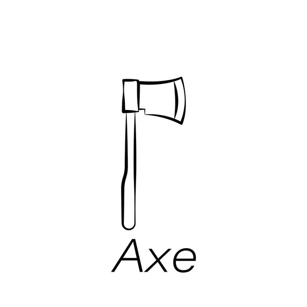 Axe kézi Draw ikon. A gazdálkodási illusztrációs ikonok eleme. Jeleket és szimbólumokat lehet használni a webes, logó, mobil alkalmazás, UI, UX — Stock Vector