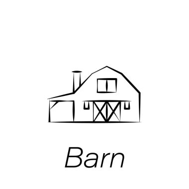 ahır el çizmek simgesi. Tarım illüstrasyon simgeleri unsuru. İşaretler ve semboller Web, logo, mobil uygulama, ui, UX için kullanılabilir