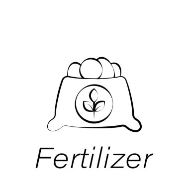 Gübre el çizmek simgesi. Tarım illüstrasyon simgeleri unsuru. İşaretler ve semboller Web, logo, mobil uygulama, ui, UX için kullanılabilir