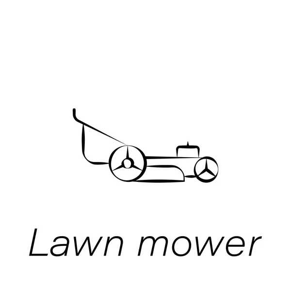 Hand dragnings ikonen för gräsklipparen. Element av jordbruk illustration ikoner. Skyltar och symboler kan användas för webb, logo typ, mobilapp, UI, UX — Stock vektor