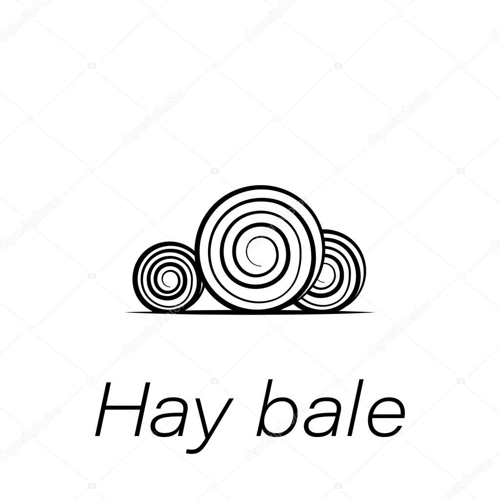 hay bale hand draw icon. Element of farming illustration icons. Signs and symbols can be used for web, logo, mobile app, UI, UX