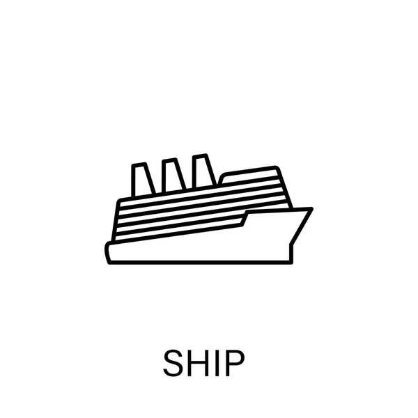 Schip Sea transport outline icon. De tekens en de symbolen kunnen voor web, embleem, mobiele app, ui, UX worden gebruikt — Stockvector