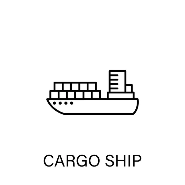 Vrachtschip Sea transport outline icon. De tekens en de symbolen kunnen voor web, embleem, mobiele app, ui, UX worden gebruikt — Stockvector