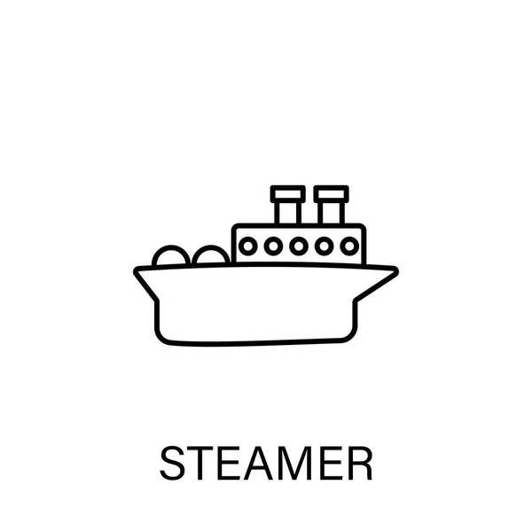 Stoomboot schip Sea transport outline icon. De tekens en de symbolen kunnen voor web, embleem, mobiele app, ui, UX worden gebruikt — Stockvector