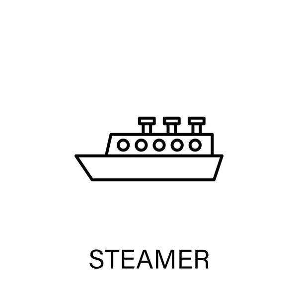 Vrachtschip Sea transport outline icon. De tekens en de symbolen kunnen voor web, embleem, mobiele app, ui, UX worden gebruikt — Stockvector