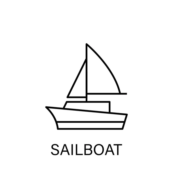 Veliero nave trasporto marittimo icona contorno. Segni e simboli possono essere utilizzati per il web, logo, app mobile, UI, UX — Vettoriale Stock