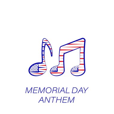 memorial day anthem colored icon. Element of memorial day illustration icon. Signs and symbols can be used for web, logo, mobile app, UI, UX clipart