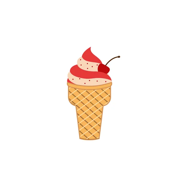 Gelato icona color fragola. Elemento di icona illustrazione gelato. Segni e simboli possono essere utilizzati per il web, logo, app mobile, UI, UX — Vettoriale Stock