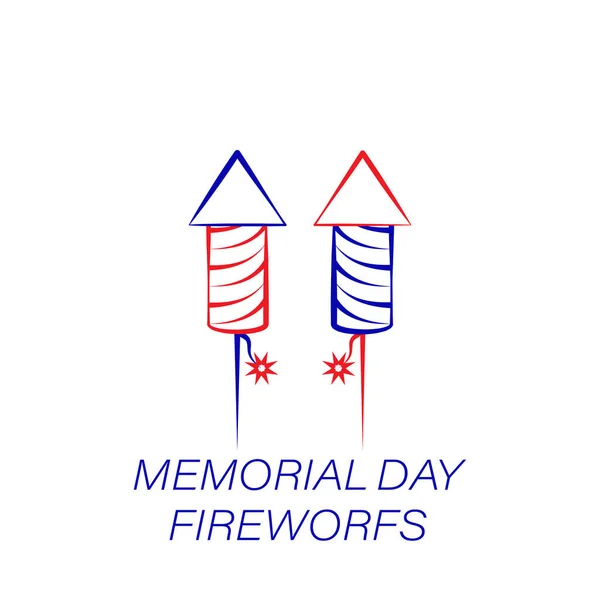 Dia memorial fogos de artifício colorido ícone. Elemento do ícone de ilustração do dia memorial. Sinais e símbolos podem ser usados para web, logotipo, aplicativo móvel, UI, UX — Vetor de Stock