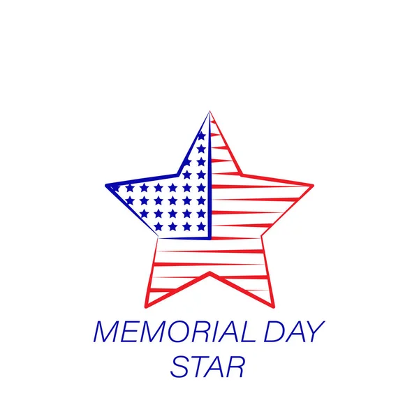 Memorial day star colored icon. Element of memorial day illustration icon. Signs and symbols can be used for web, logo, mobile app, UI, UX — Stock Vector