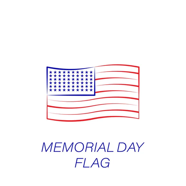 Día memorial bandera icono de color. Elemento del icono de ilustración del día conmemorativo. Los signos y símbolos se pueden utilizar para la web, logotipo, aplicación móvil, interfaz de usuario, UX — Vector de stock