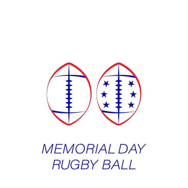 Memorial dia rugby bola colorido ícone. Elemento do ícone de ilustração do dia memorial. Sinais e símbolos podem ser usados para web, logotipo, aplicativo móvel, UI, UX — Vetor de Stock