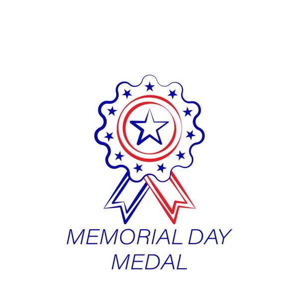 Día conmemorativo medalla icono de color. Elemento del icono de ilustración del día conmemorativo. Los signos y símbolos se pueden utilizar para la web, logotipo, aplicación móvil, interfaz de usuario, UX — Vector de stock