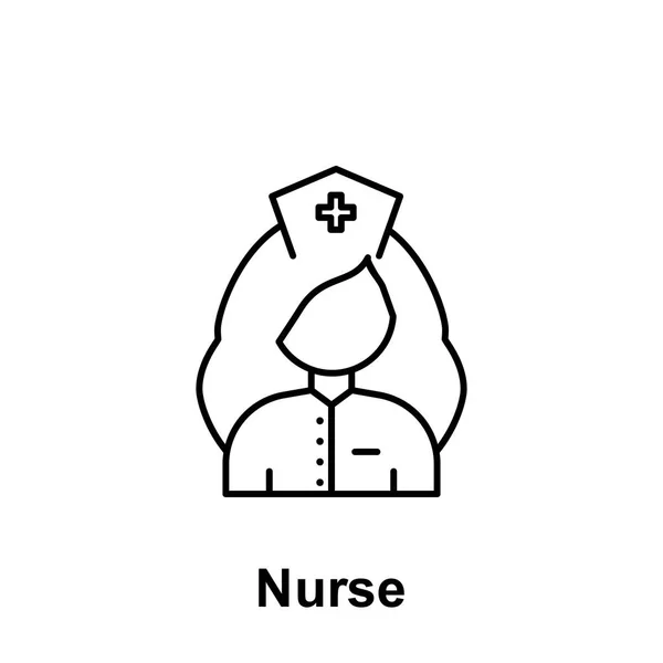 Zdravotní sestra ikonu obrysu. Součástí svátku obrázek ikony. Znaky a symboly, které lze použít pro web, logo, mobilní aplikace, Ui, Ux — Stockový vektor