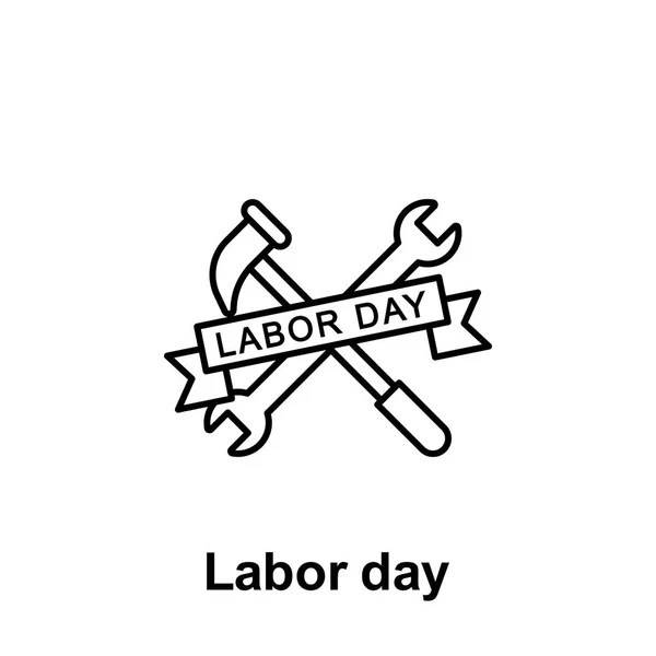 Labor day outline icon. Element of labor day illustration icon. Signs and symbols can be used for web, logo, mobile app, UI, UX — Stock Vector